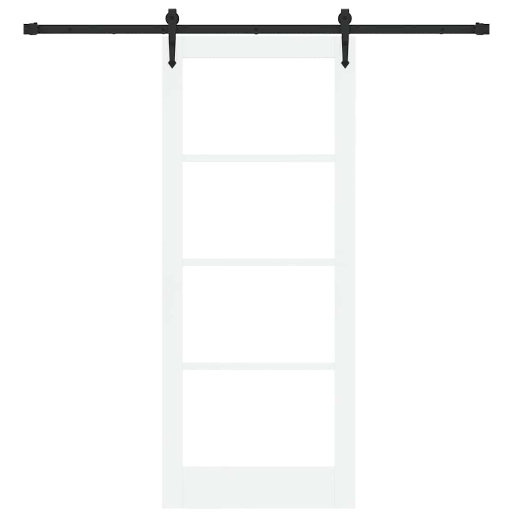 Schiebetür Manuell Weiß 83 x 202 cm Holz und Metall