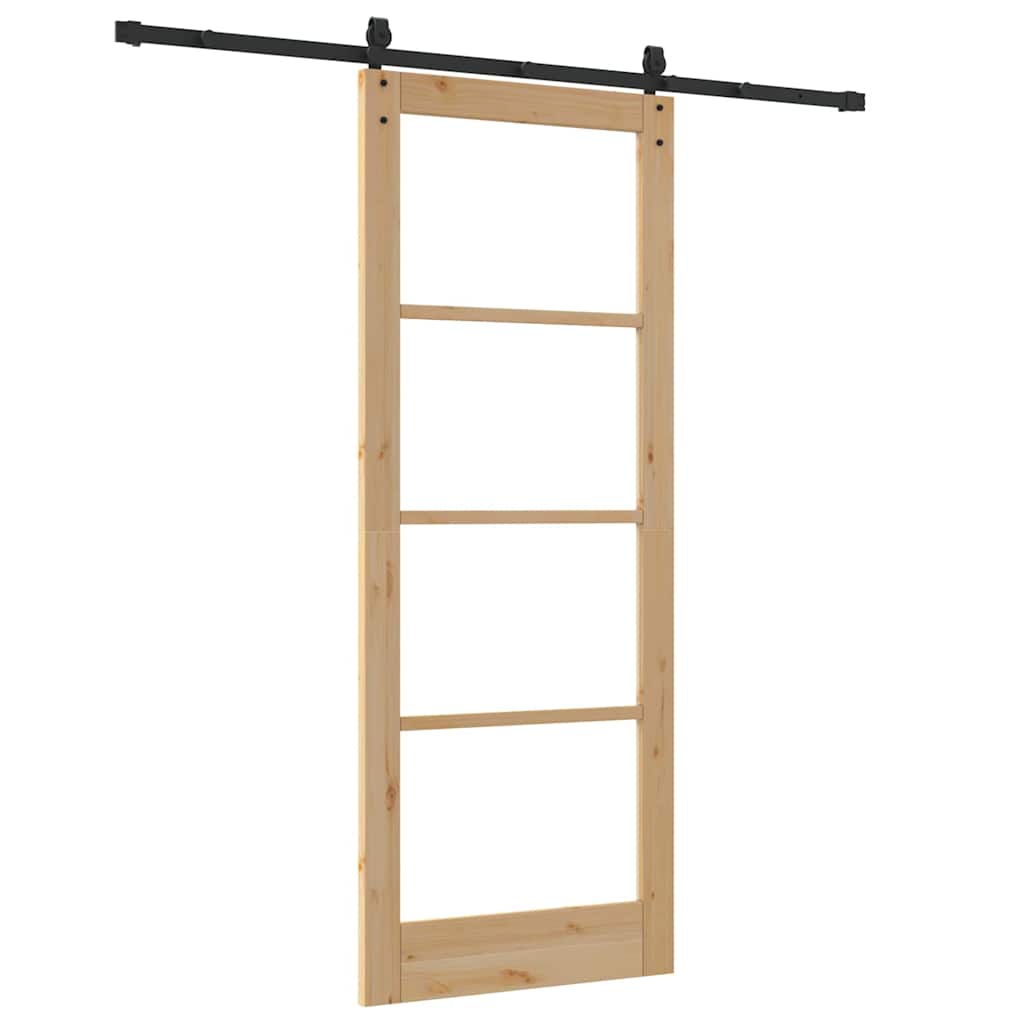Schiebetür Manuell Braun 83 x 211 cm Holz und Metall