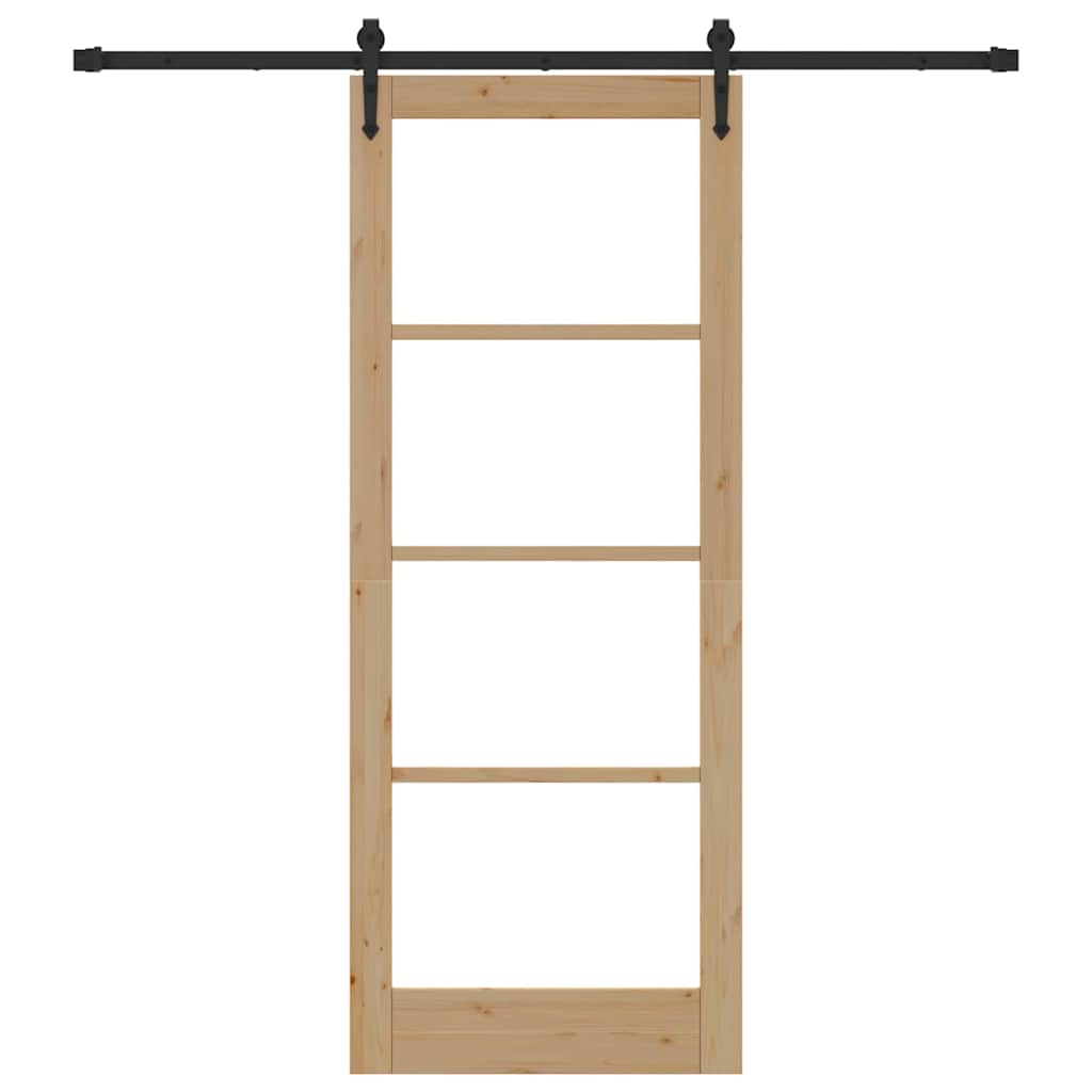 Schiebetür Manuell Braun 83 x 211 cm Holz und Metall