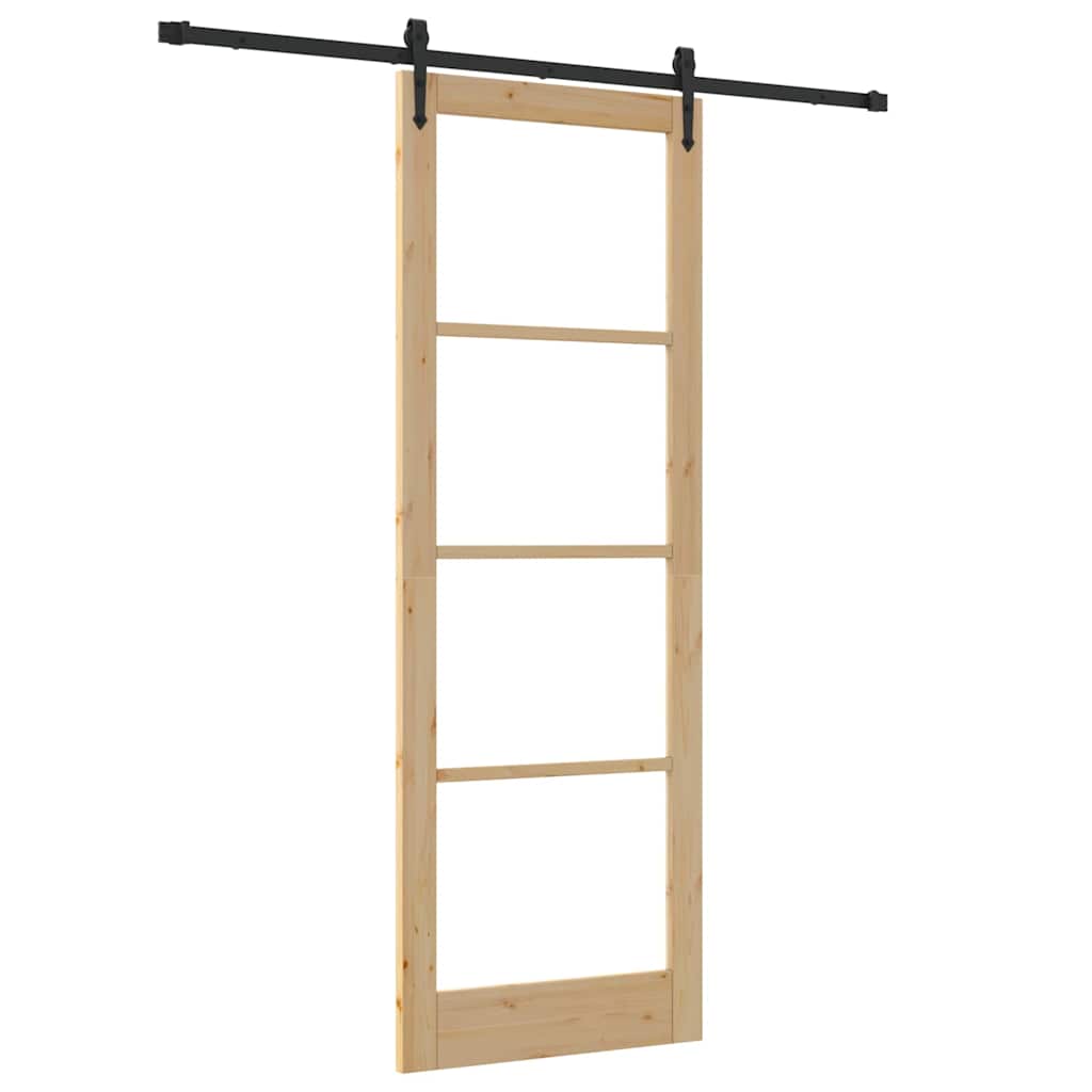 Schiebetür Manuell Braun 83 x 232 cm Holz und Metall