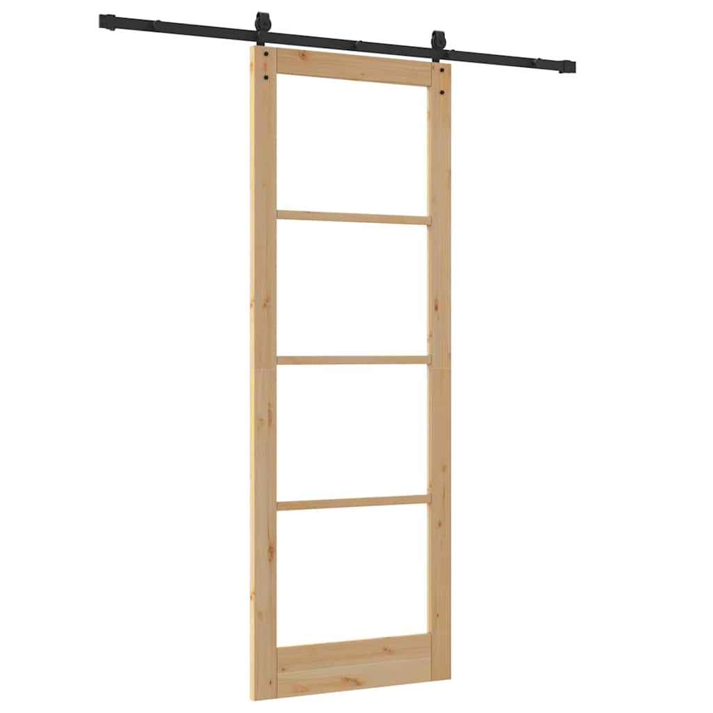 Schiebetür Manuell Braun 83 x 232 cm Holz und Metall