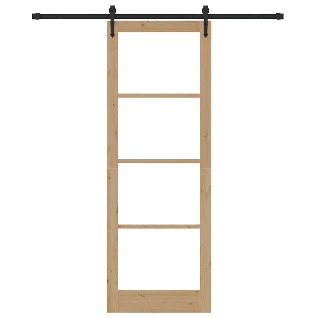 Schiebetür Manuell Braun 83 x 232 cm Holz und Metall