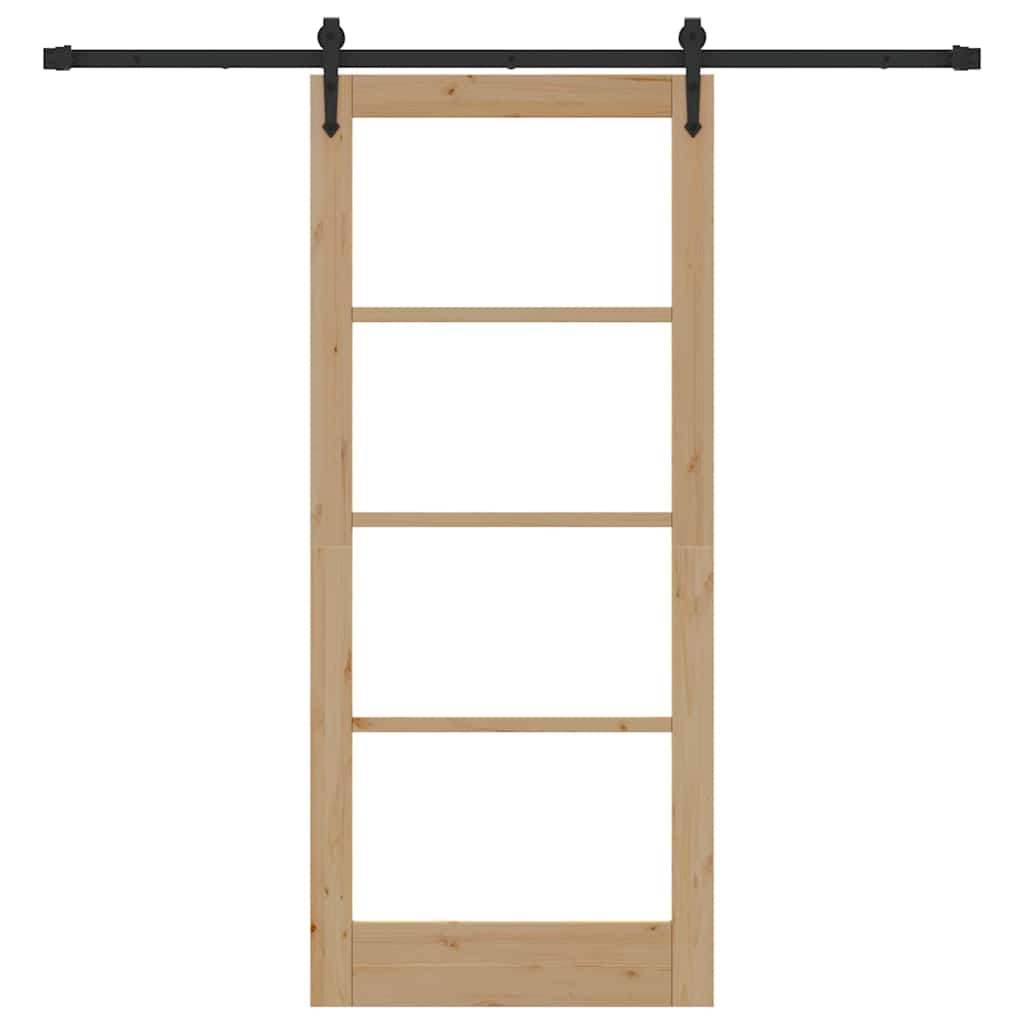 Schiebetür Manuell Braun 86 x 198.5 cm Holz und Metall