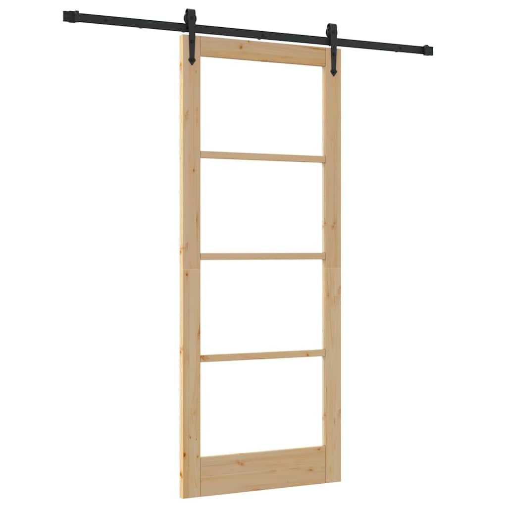 Schiebetür Manuell Braun 86 x 211 cm Holz und Metall