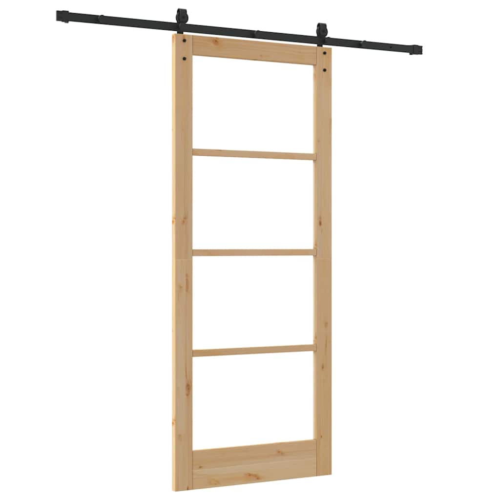 Schiebetür Manuell Braun 86 x 211 cm Holz und Metall