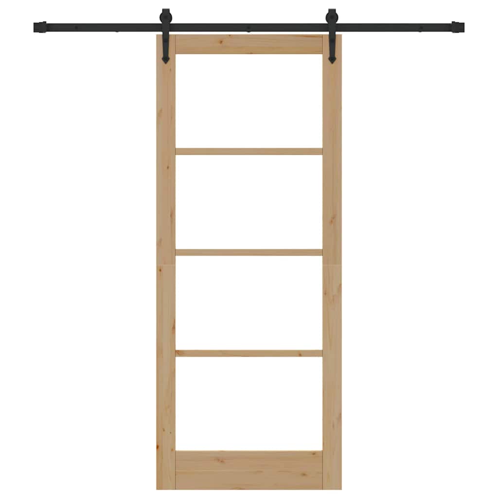 Schiebetür Manuell Braun 86 x 211 cm Holz und Metall