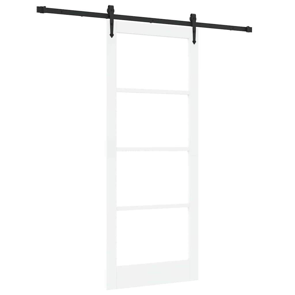 Schiebetür Manuell Weiß 86 x 211 cm Holz und Metall