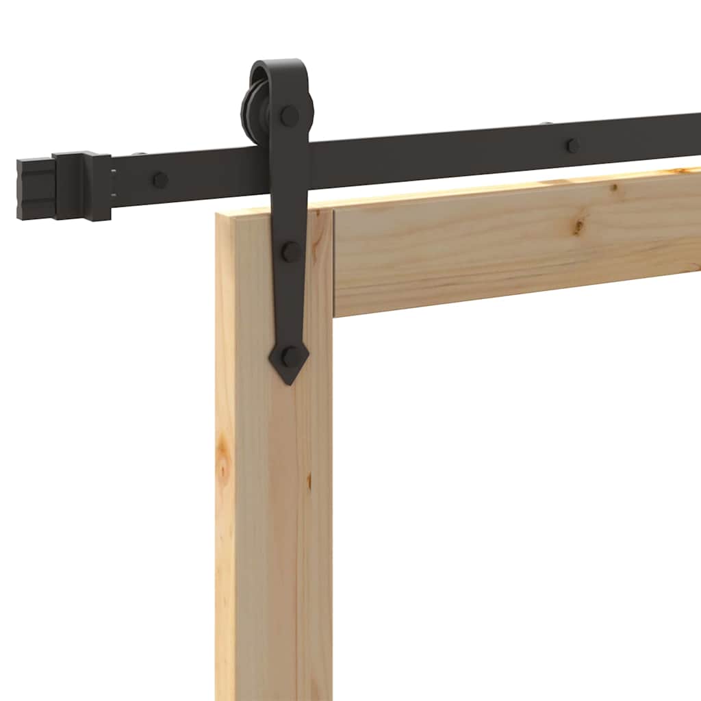 Schiebetür Manuell Braun 93 x 202 cm Holz und Metall