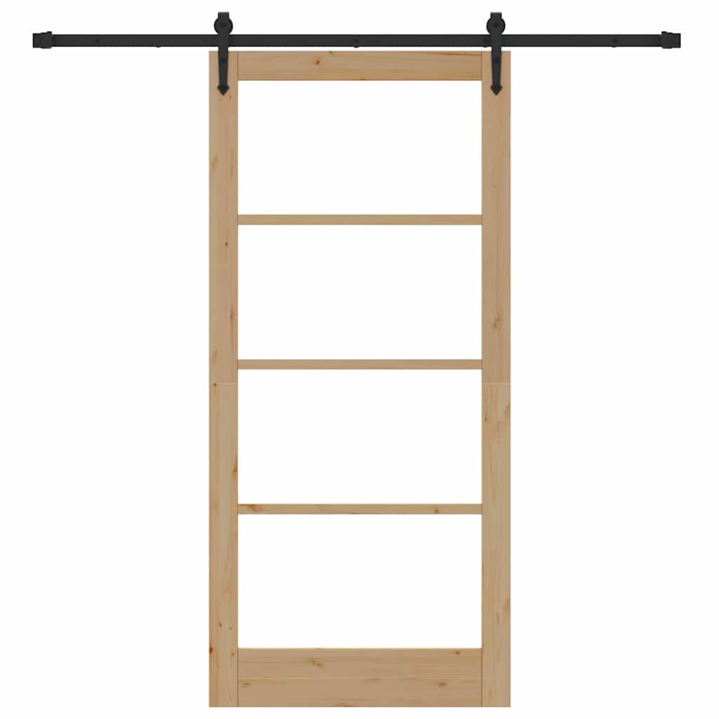 Schiebetür Manuell Braun 93 x 202 cm Holz und Metall