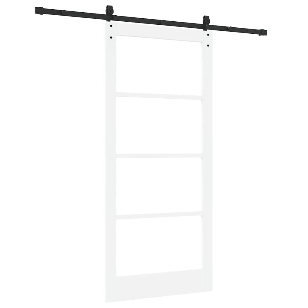 Schiebetür Manuell Weiß 93 x 202 cm Holz und Metall