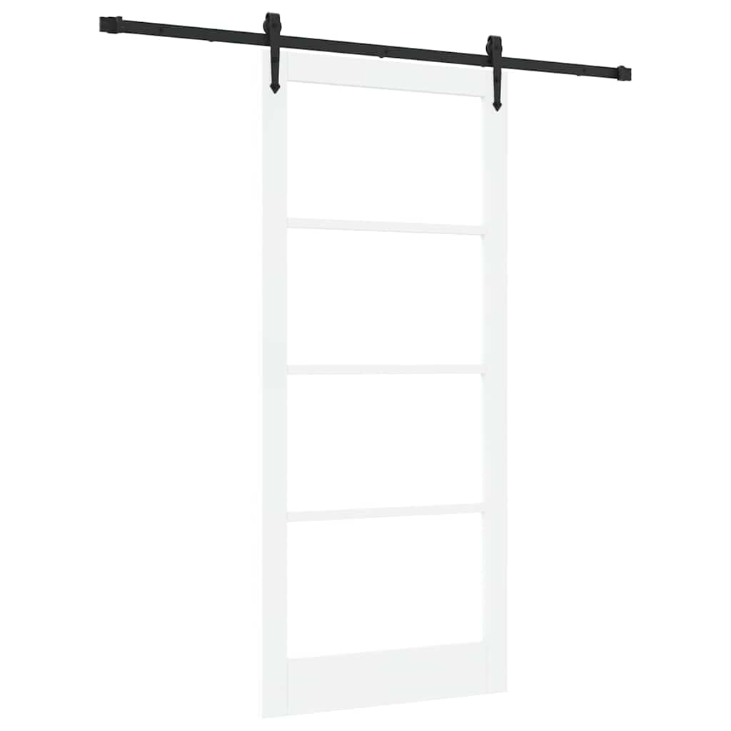 Schiebetür Manuell Weiß 93 x 211 cm Holz und Metall