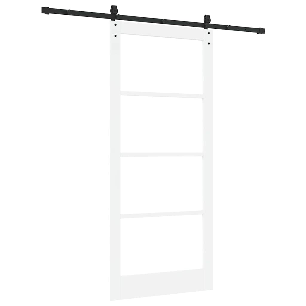 Schiebetür Manuell Weiß 93 x 211 cm Holz und Metall