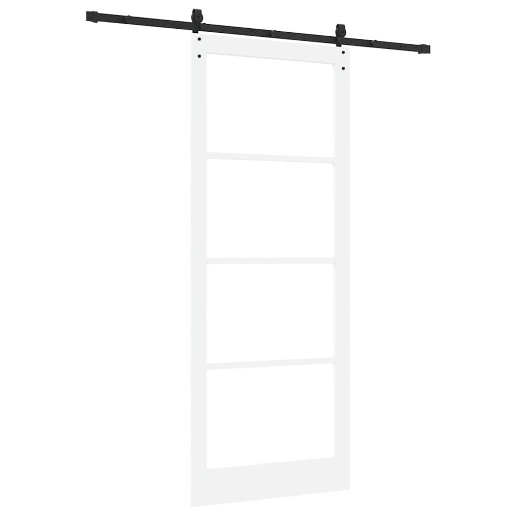 Schiebetür Manuell Weiß 93 x 232 cm Holz und Metall