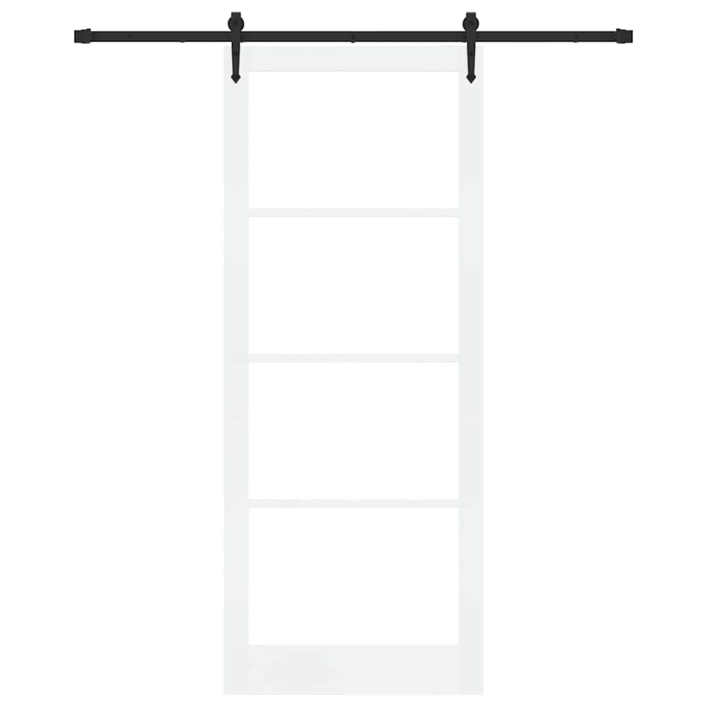 Schiebetür Manuell Weiß 93 x 232 cm Holz und Metall