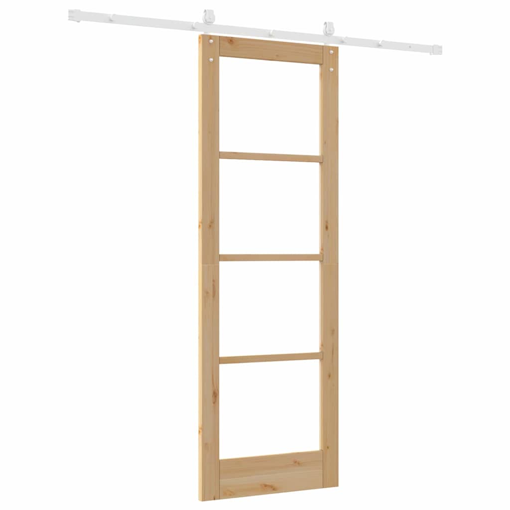 Schiebetür Manuell Braun 73,5 x 211 cm Holz und Metall