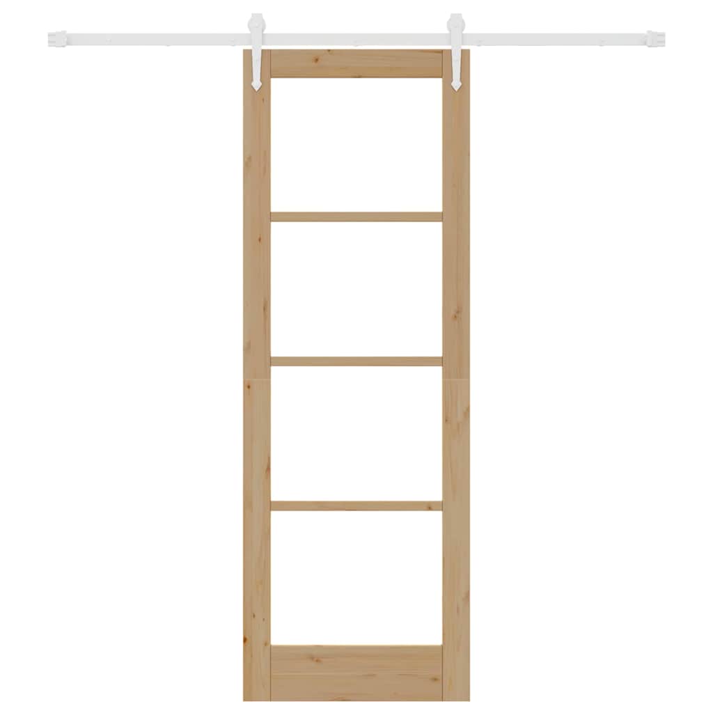 Schiebetür Manuell Braun 73,5 x 211 cm Holz und Metall