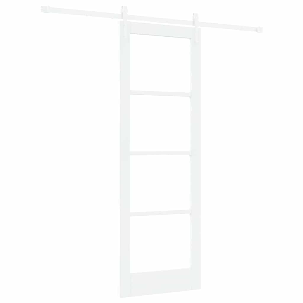 Schiebetür Manuell Weiß 73,5 x 211 cm Holz und Metall