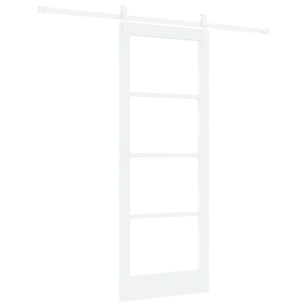 Schiebetür Manuell Weiß 78 x 202 cm Holz und Metall