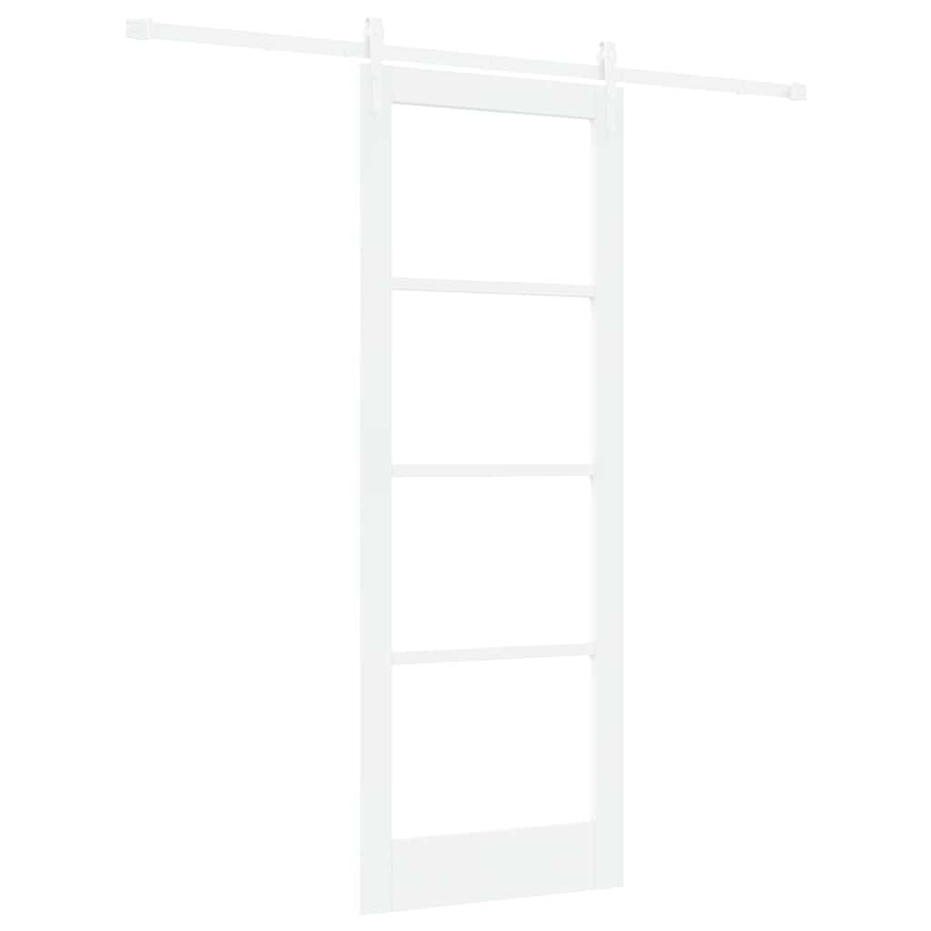 Schiebetür Manuell Weiß 78 x 211 cm Holz und Metall