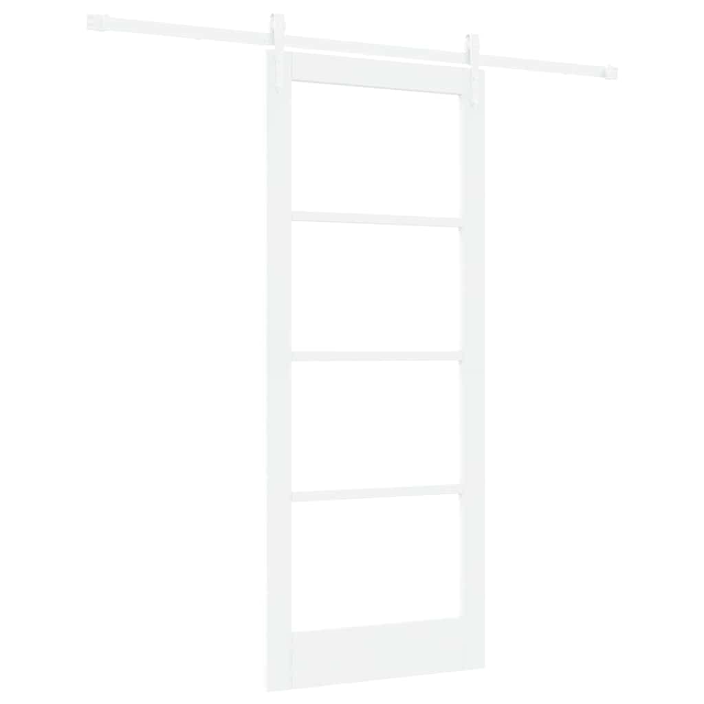 Schiebetür Manuell Weiß 83 x 202 cm Holz und Metall