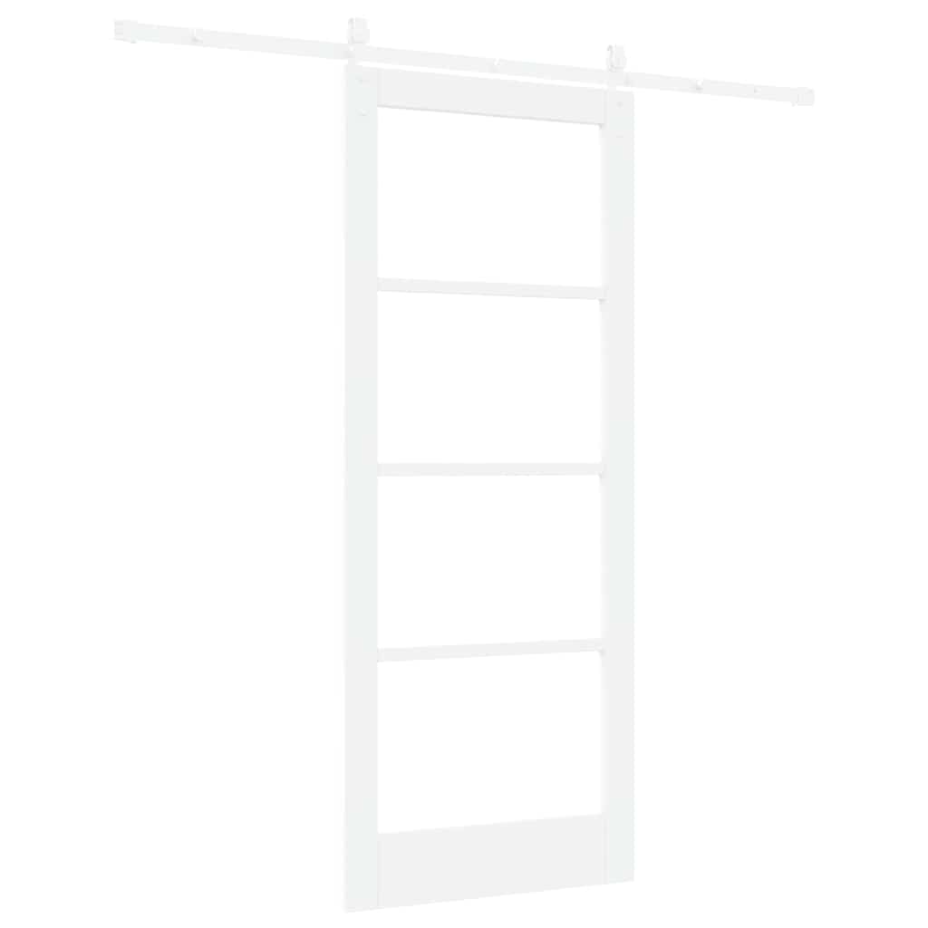 Schiebetür Manuell Weiß 83 x 202 cm Holz und Metall