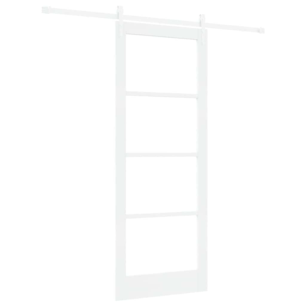 Schiebetür Manuell Weiß 83 x 211 cm Holz und Metall
