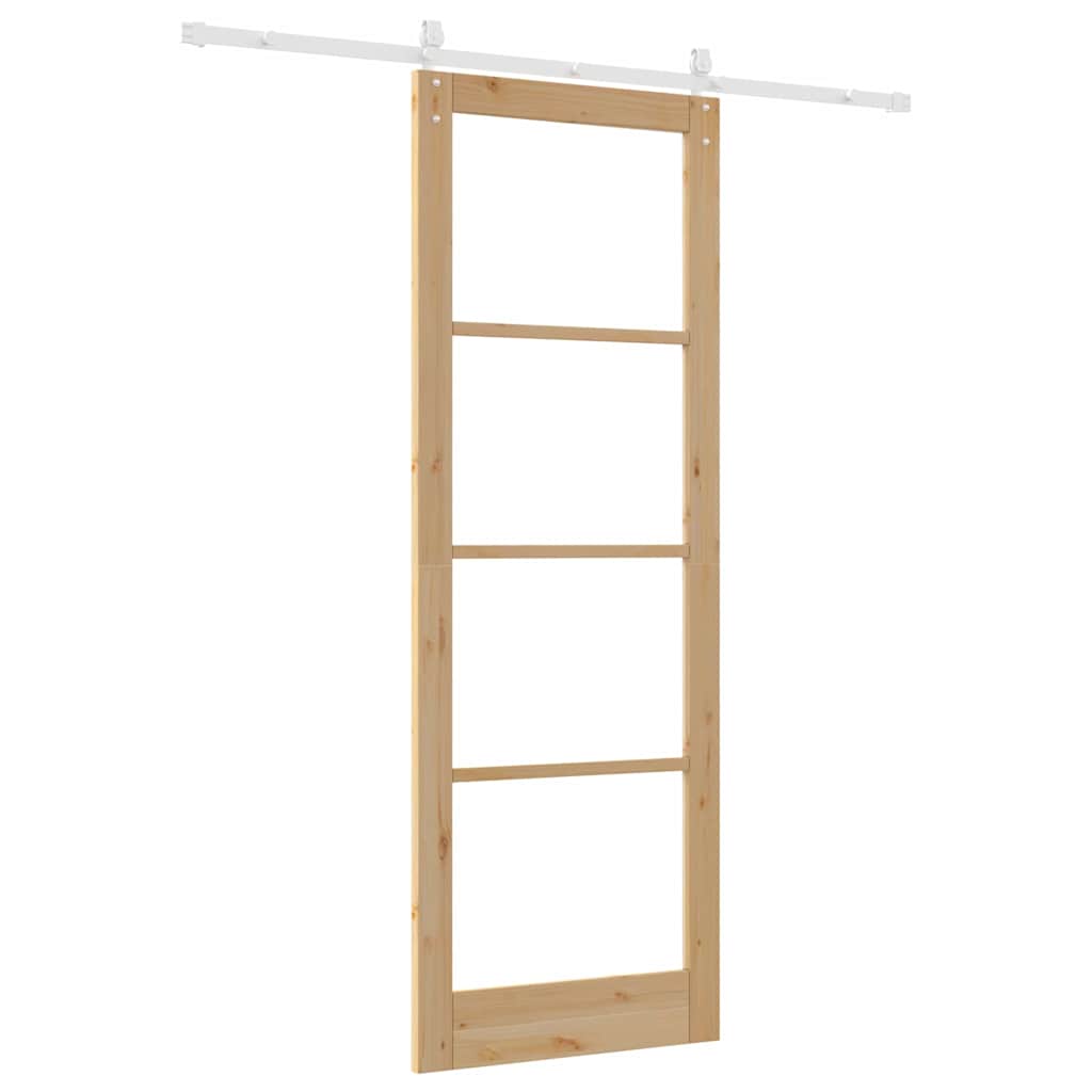 Schiebetür Manuell Braun 83 x 232 cm Holz und Metall