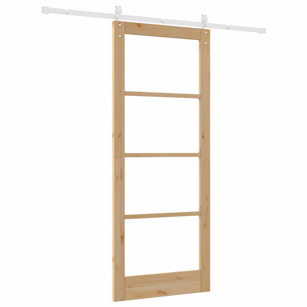 Schiebetür Manuell Braun 86 x 211 cm Holz und Metall