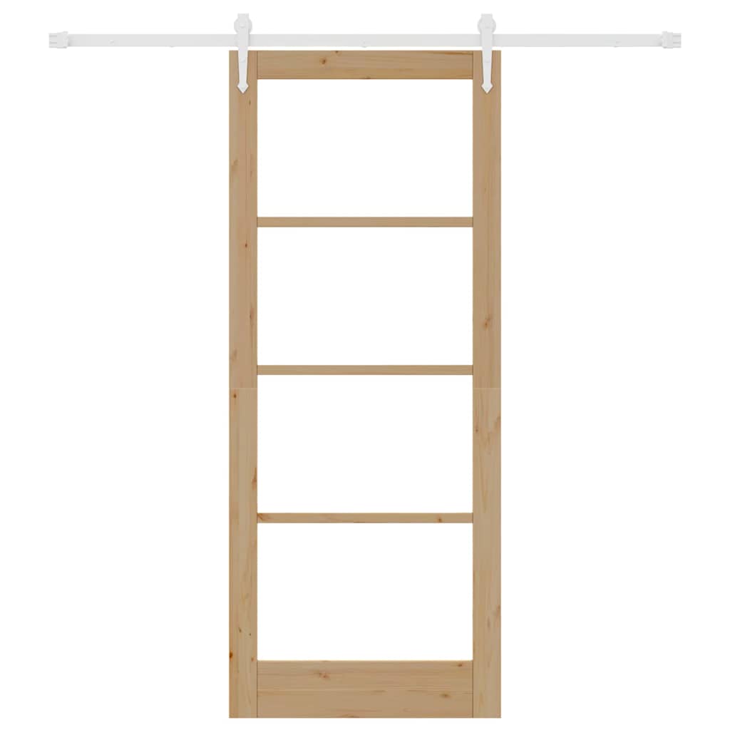 Schiebetür Manuell Braun 86 x 211 cm Holz und Metall