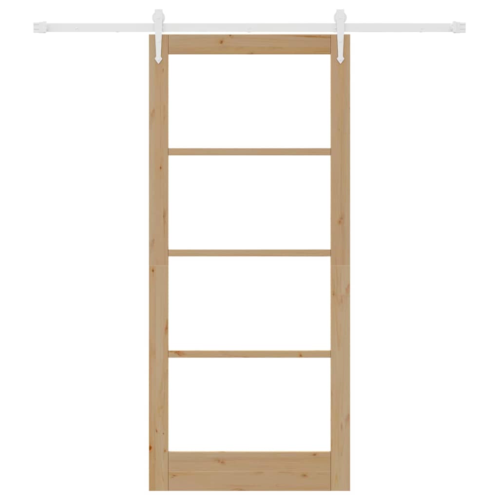 Schiebetür Manuell Braun 93 x 211 cm Holz und Metall