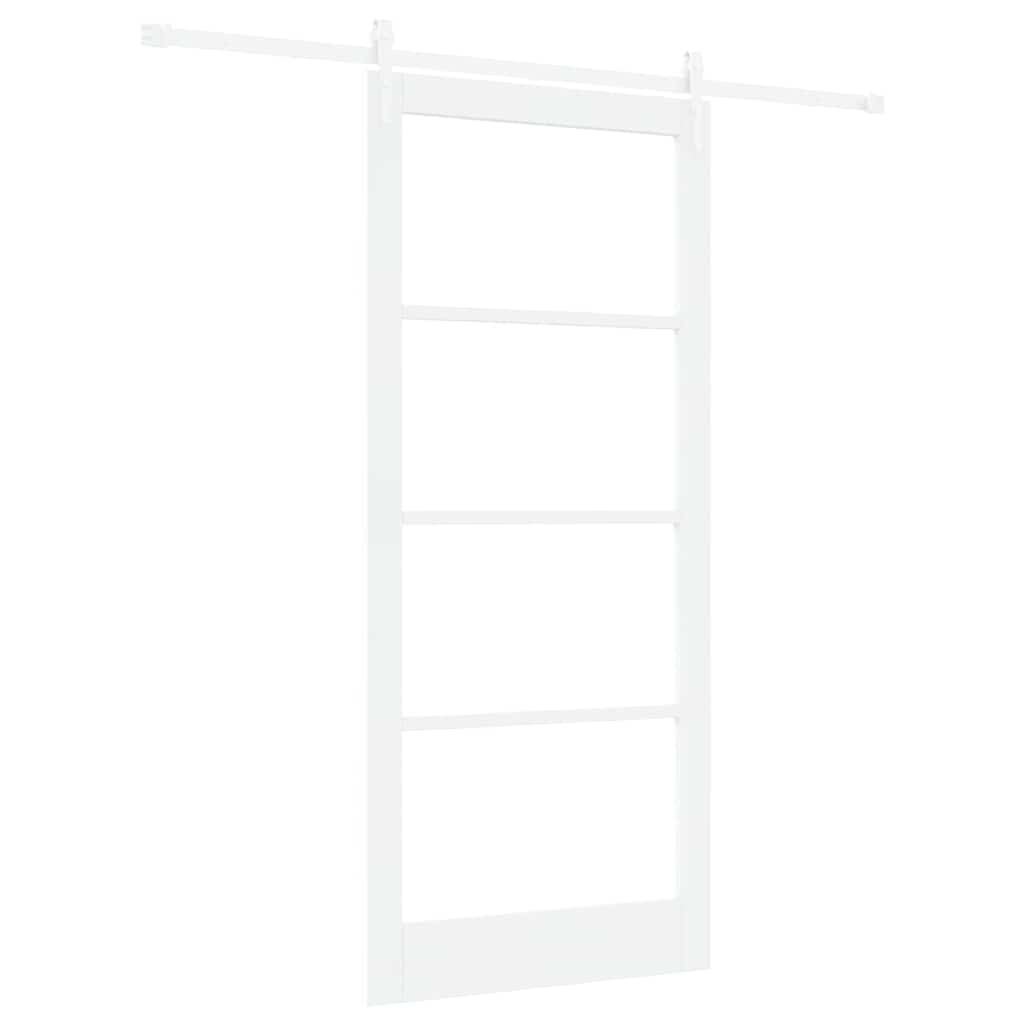 Schiebetür Manuell Weiß 93 x 211 cm Holz und Metall