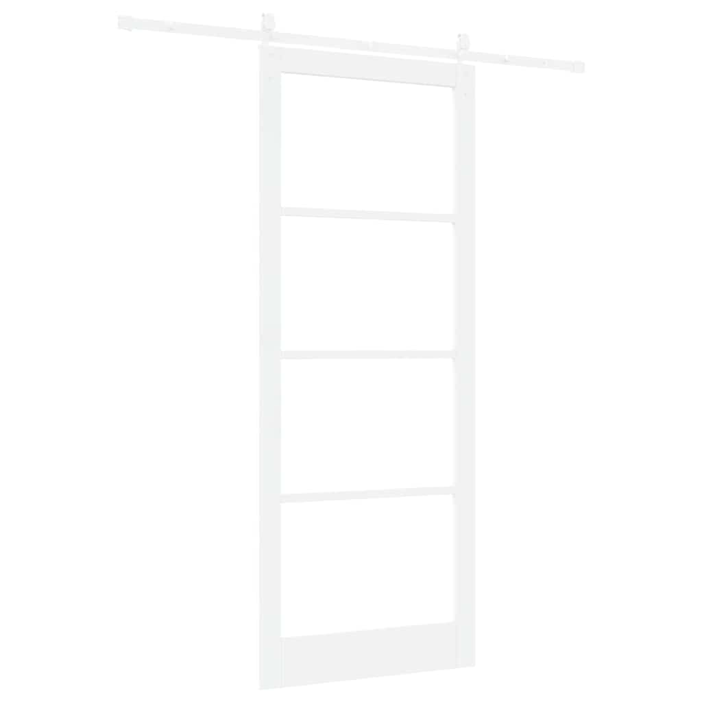 Schiebetür Manuell Weiß 93 x 232 cm Holz und Metall