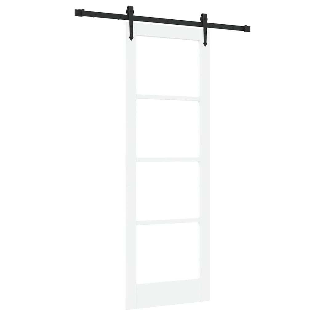 Schiebetür Manuell Weiß 73,5 x 211 cm Holz und Metall