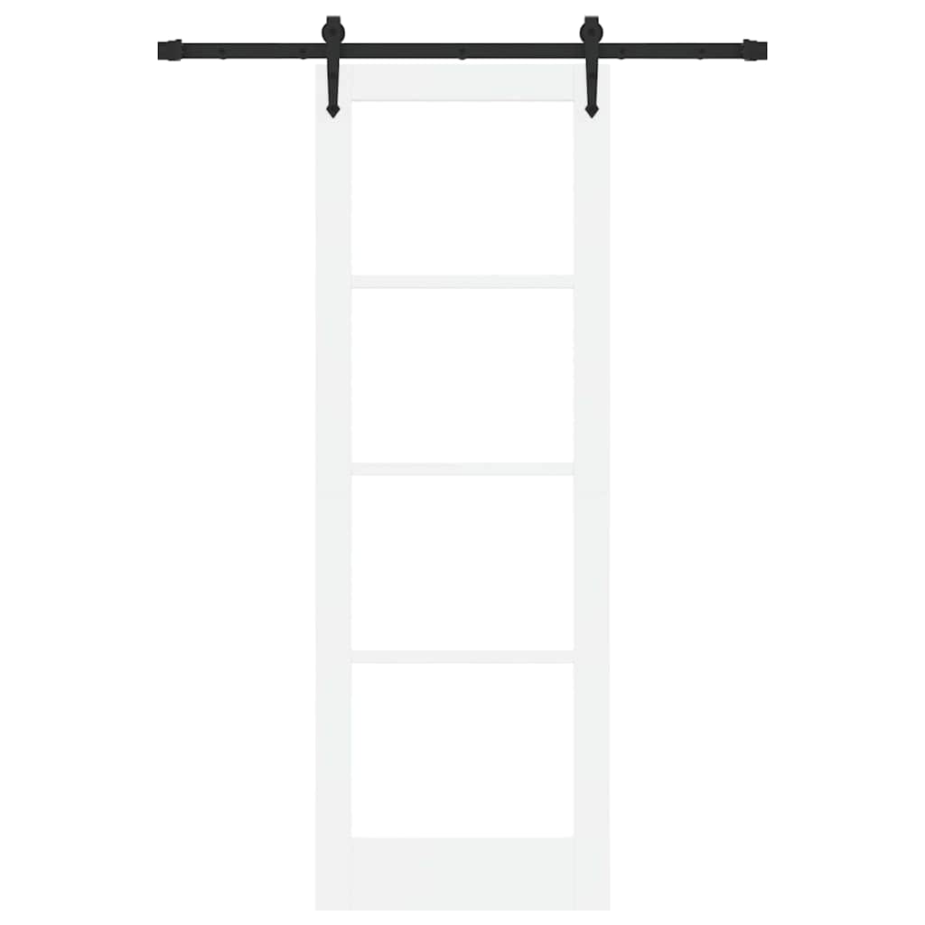 Schiebetür Manuell Weiß 73,5 x 211 cm Holz und Metall