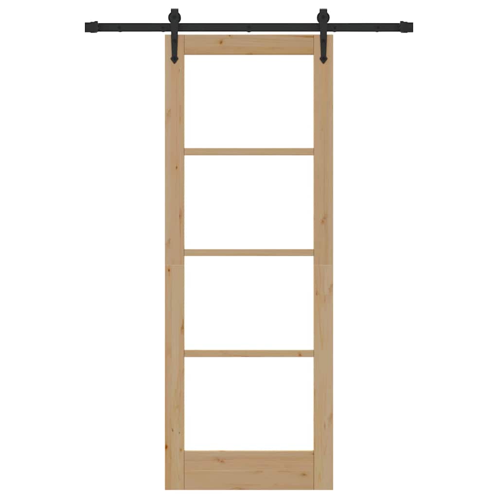 Schiebetür Manuell Braun 78 x 211 cm Holz und Metall