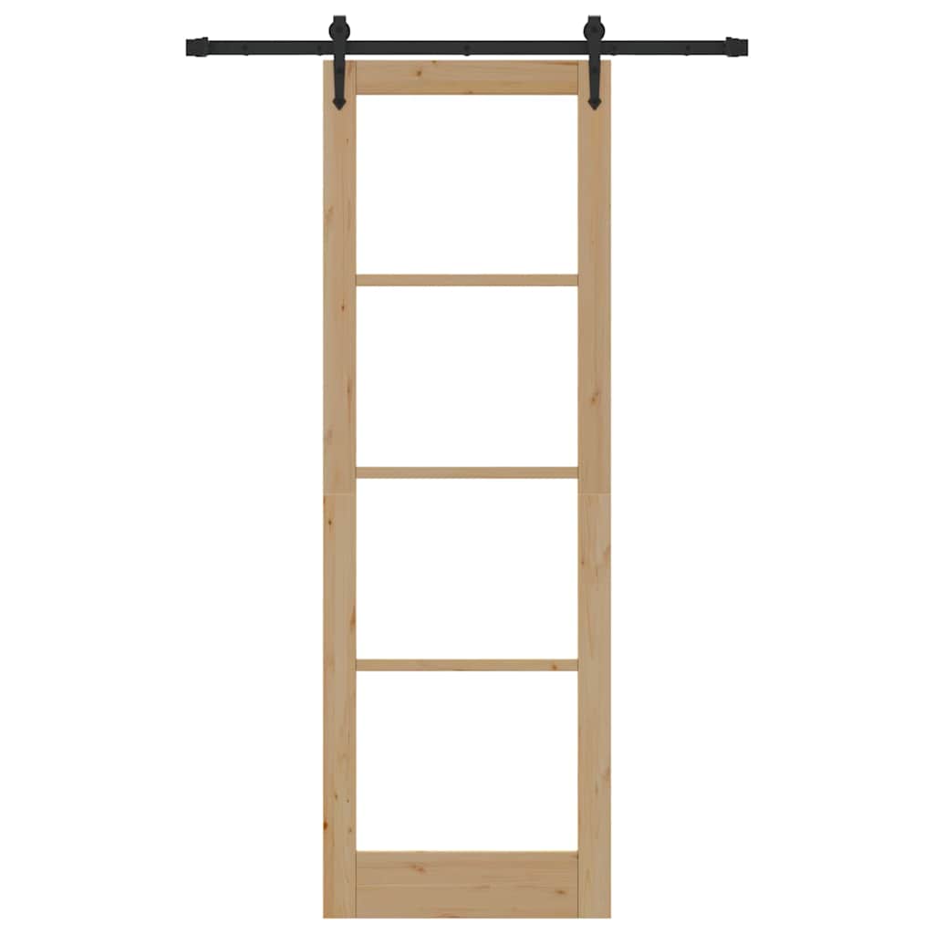 Schiebetür Manuell Braun 78 x 232 cm Holz und Metall