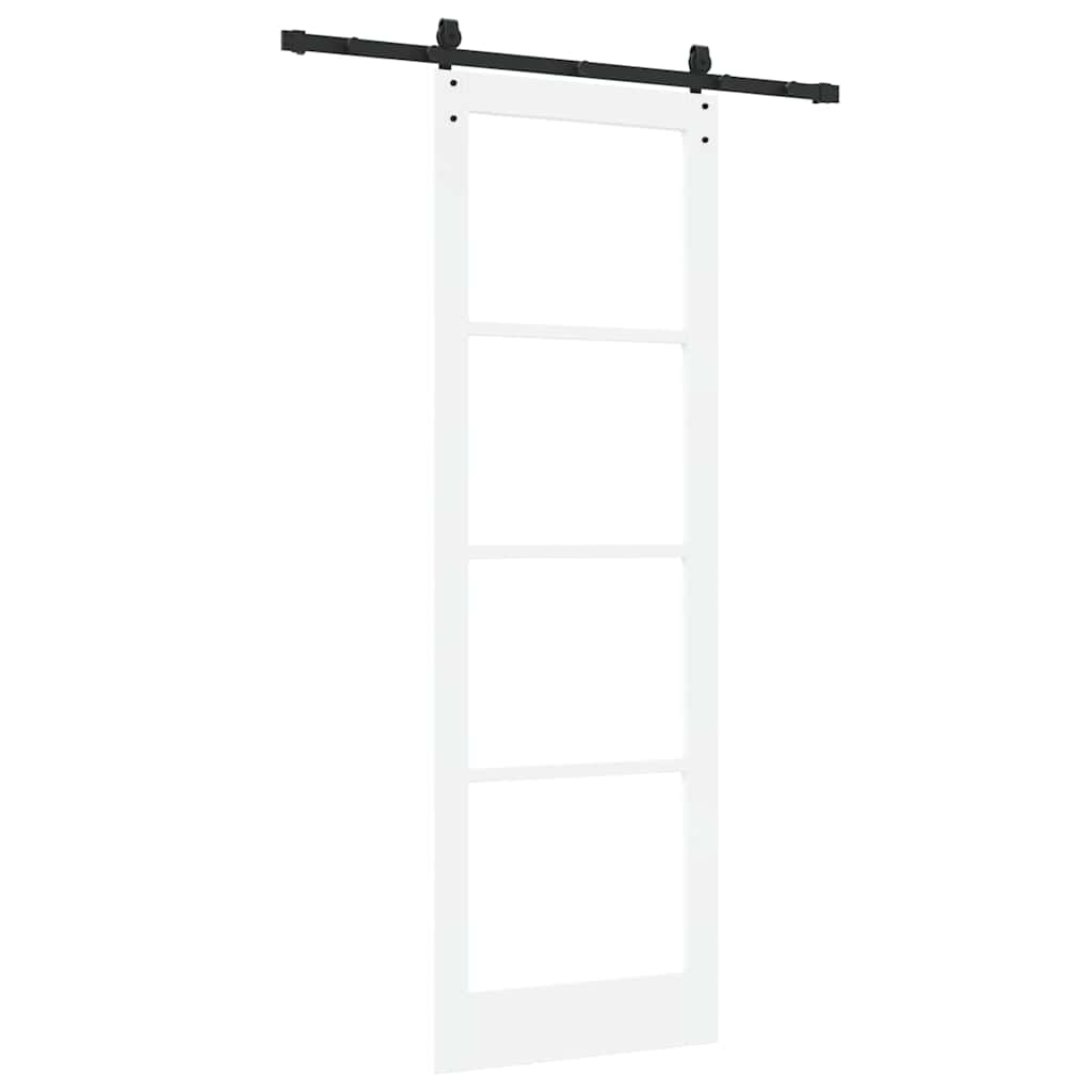 Schiebetür Manuell Weiß 78 x 232 cm Holz und Metall