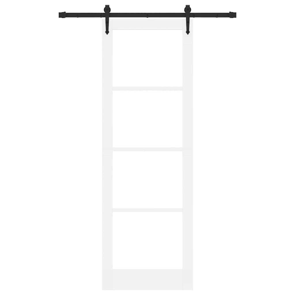 Schiebetür Manuell Weiß 78 x 232 cm Holz und Metall