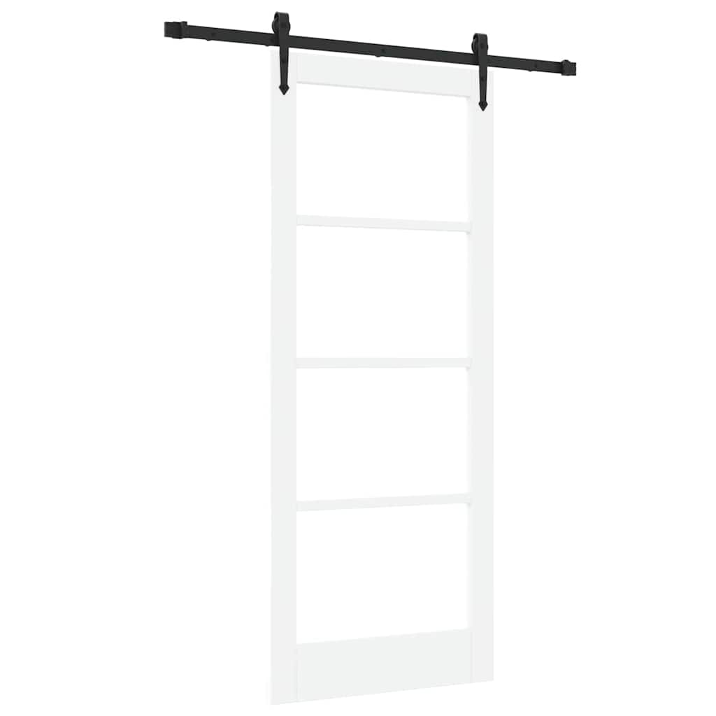 Schiebetür Manuell Weiß 83 x 202 cm Holz und Metall