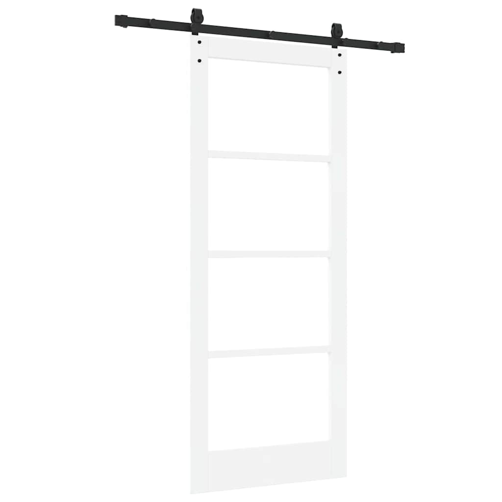 Schiebetür Manuell Weiß 83 x 202 cm Holz und Metall