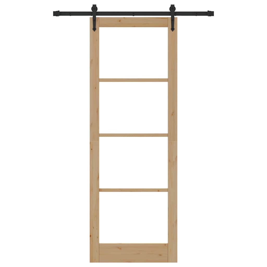Schiebetür Manuell Braun 83 x 232 cm Holz und Metall
