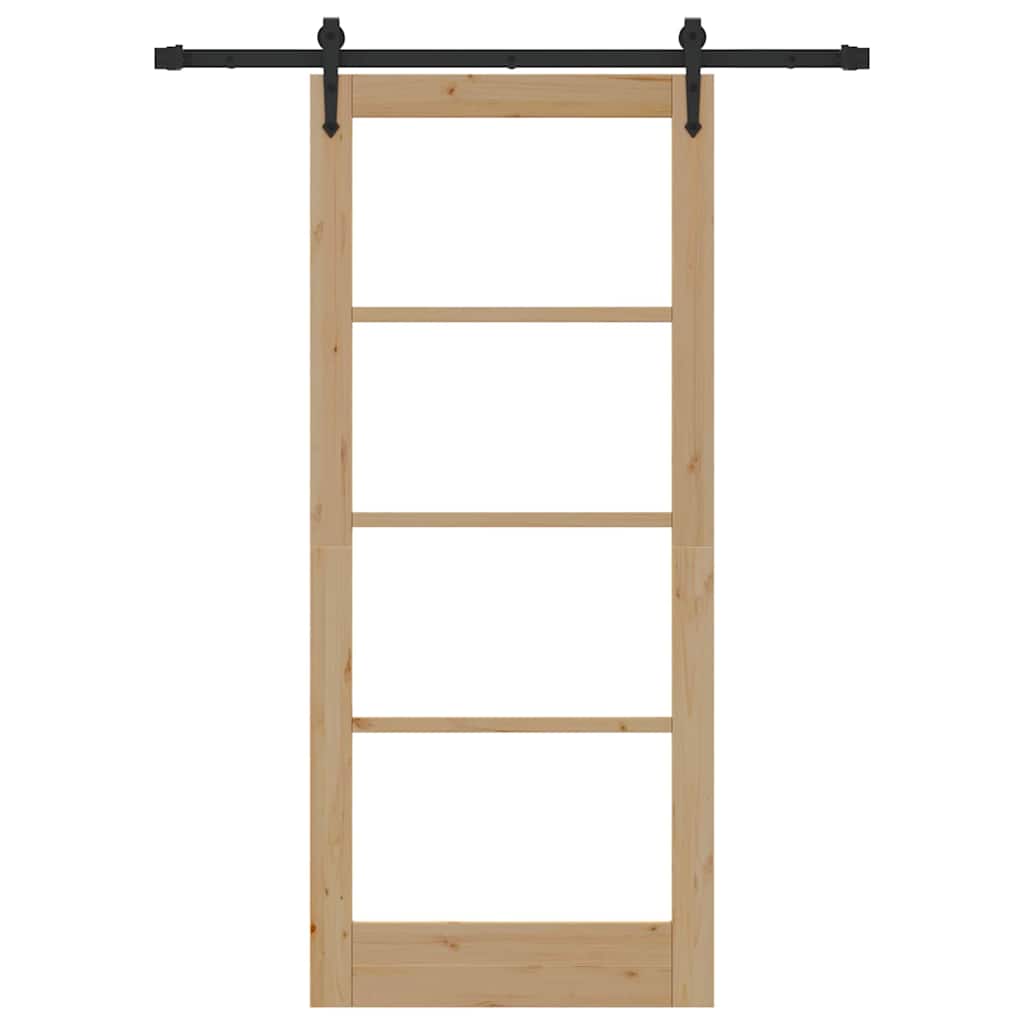 Schiebetür Manuell Braun 86 x 198.5 cm Holz und Metall