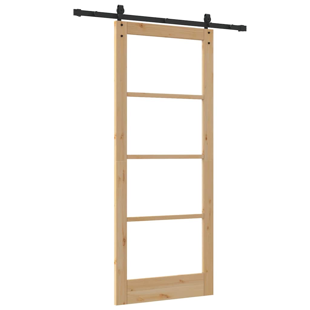 Schiebetür Manuell Braun 86 x 211 cm Holz und Metall