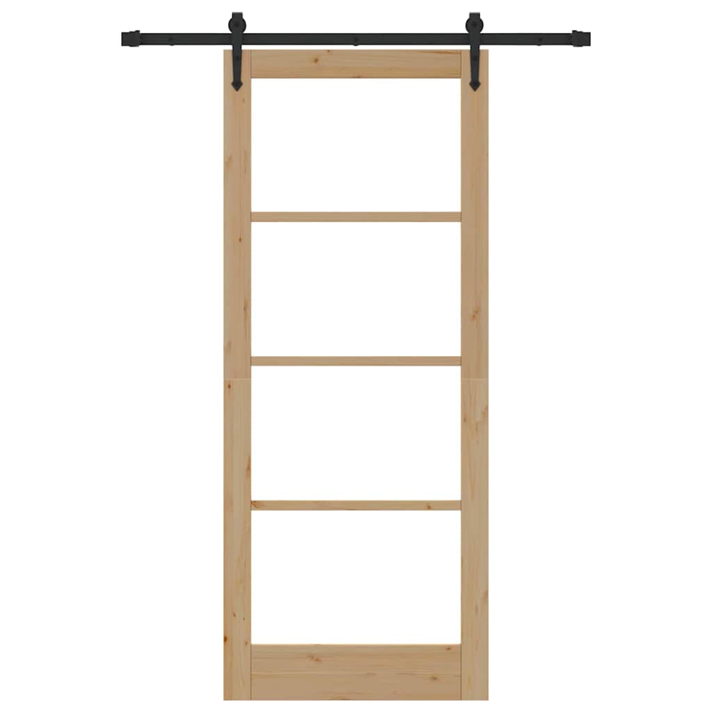 Schiebetür Manuell Braun 86 x 211 cm Holz und Metall