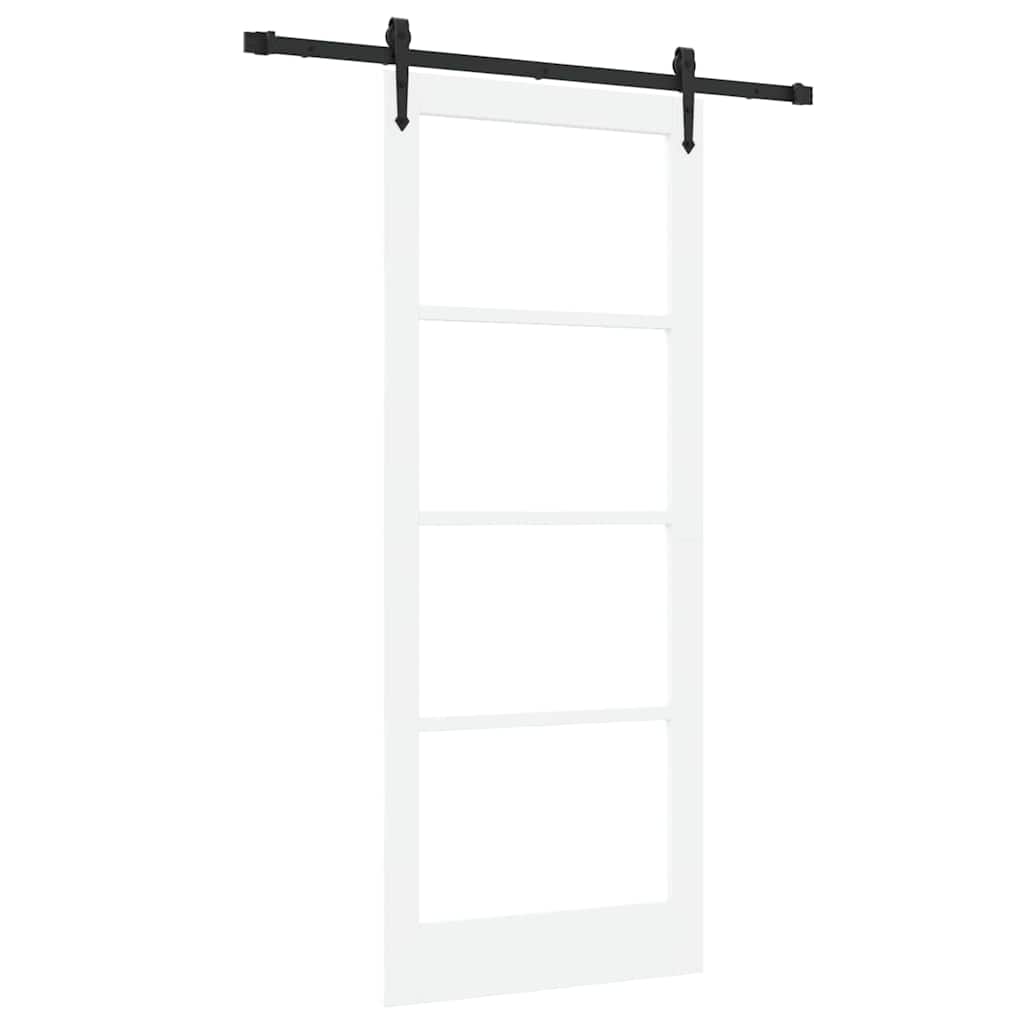Schiebetür Manuell Weiß 86 x 211 cm Holz und Metall