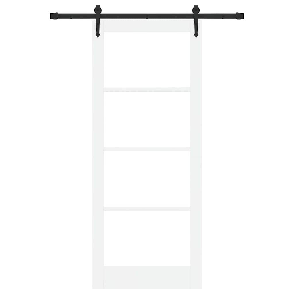 Schiebetür Manuell Weiß 86 x 211 cm Holz und Metall
