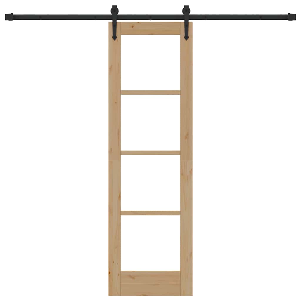 Schiebetür Manuell Braun 61 x 198.5 cm Holz und Metall