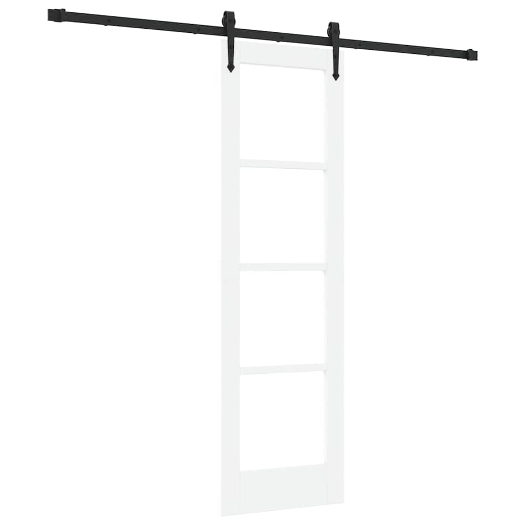 Schiebetür Manuell Weiß 61 x 198.5 cm Holz und Metall