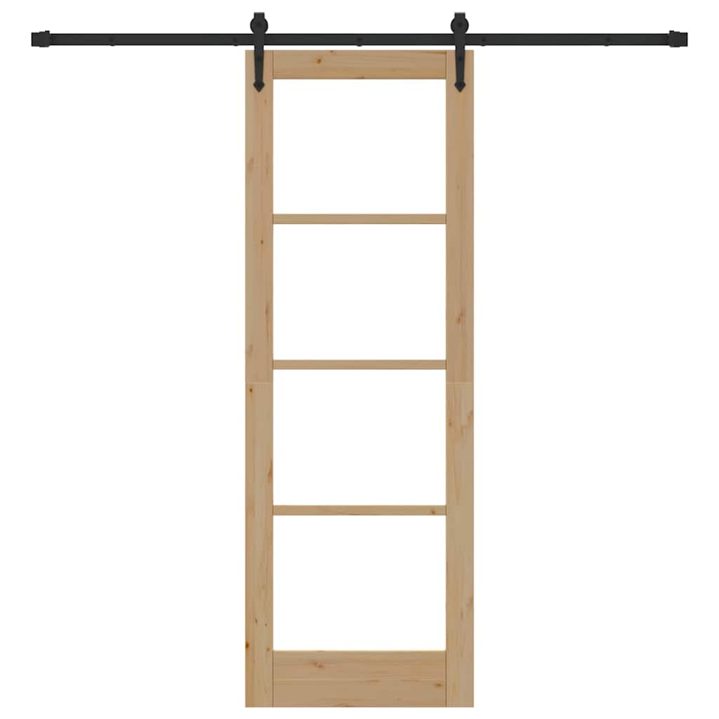 Schiebetür Manuell Braun 73,5 x 211 cm Holz und Metall