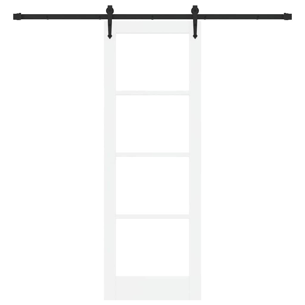 Schiebetür Manuell Weiß 73,5 x 211 cm Holz und Metall
